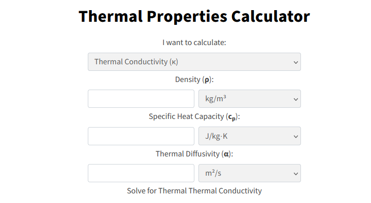 Thermal Properties Calculator