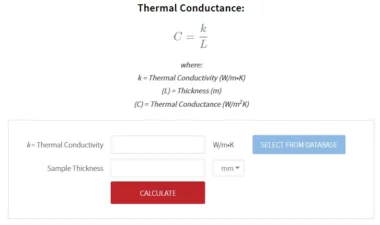 Thermal Conductance Calculator