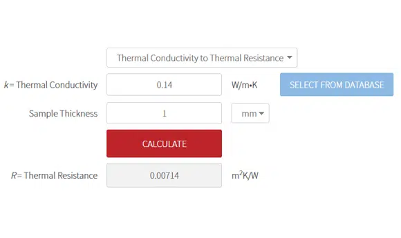 Thermal Conductivity and Thermal Resistance Calculator
